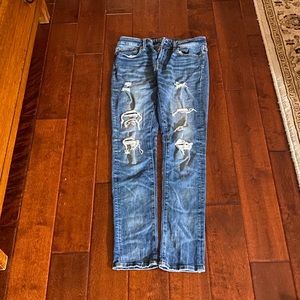 Blue ripped American eagle jeans